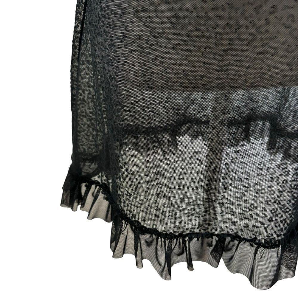 Marilyn Monroe‎ Sheer Black Leopard Print Ruffle Detail Short Nightgown Small - Picture 2 of 10